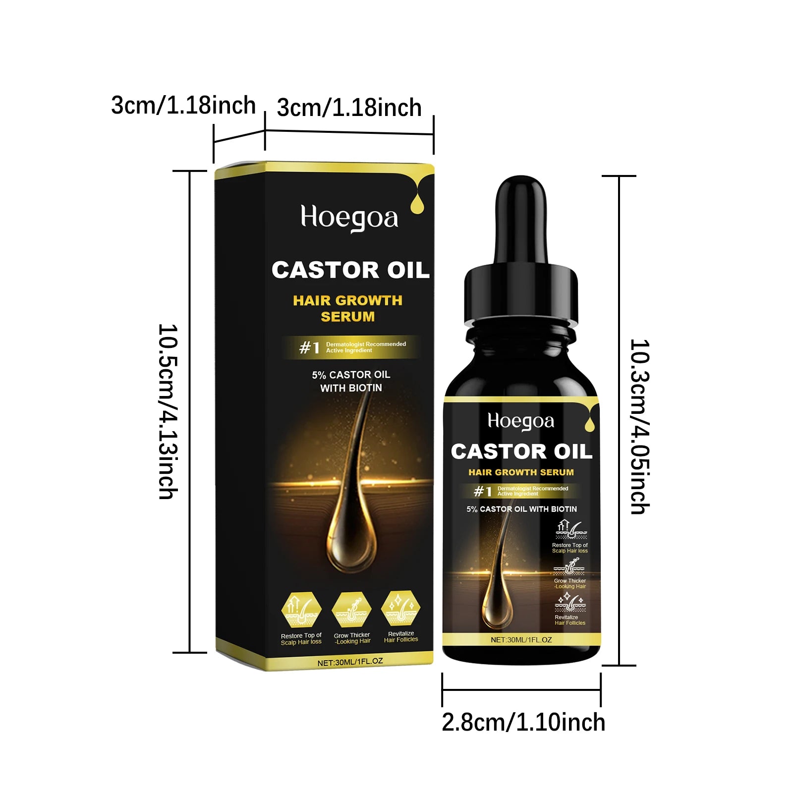 Hoegoa 30ml Castor Oil Hair Thickening Essential Oil Nourish
