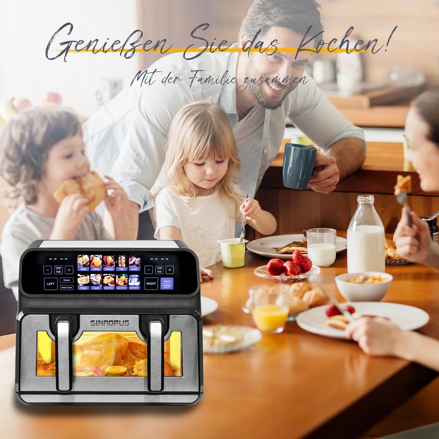 2200W Hot Air pro Fryer Dual Basket 9L Multi-Function Air Fryers Multi Shop24