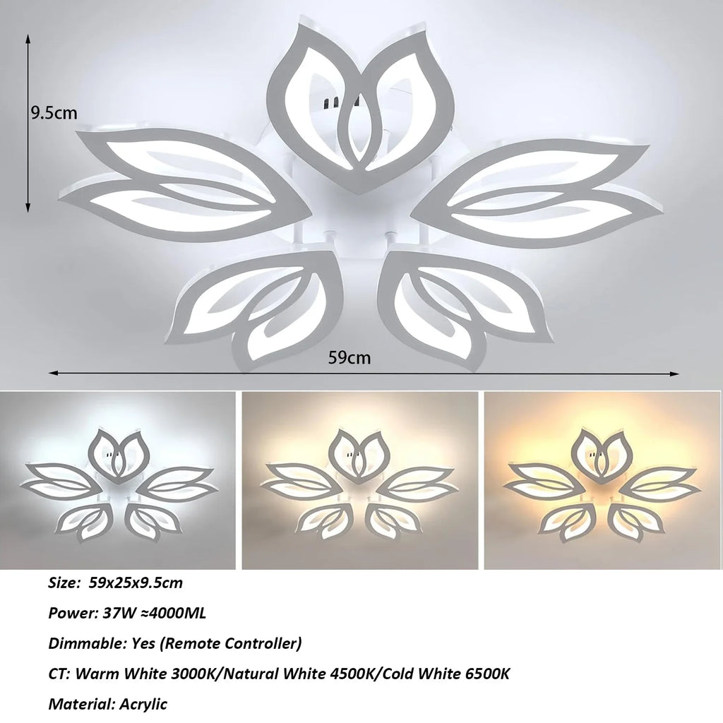 LED Ceiling Lamp, 45W Modern LED Ceiling Light Dimmable - Multi Shop24