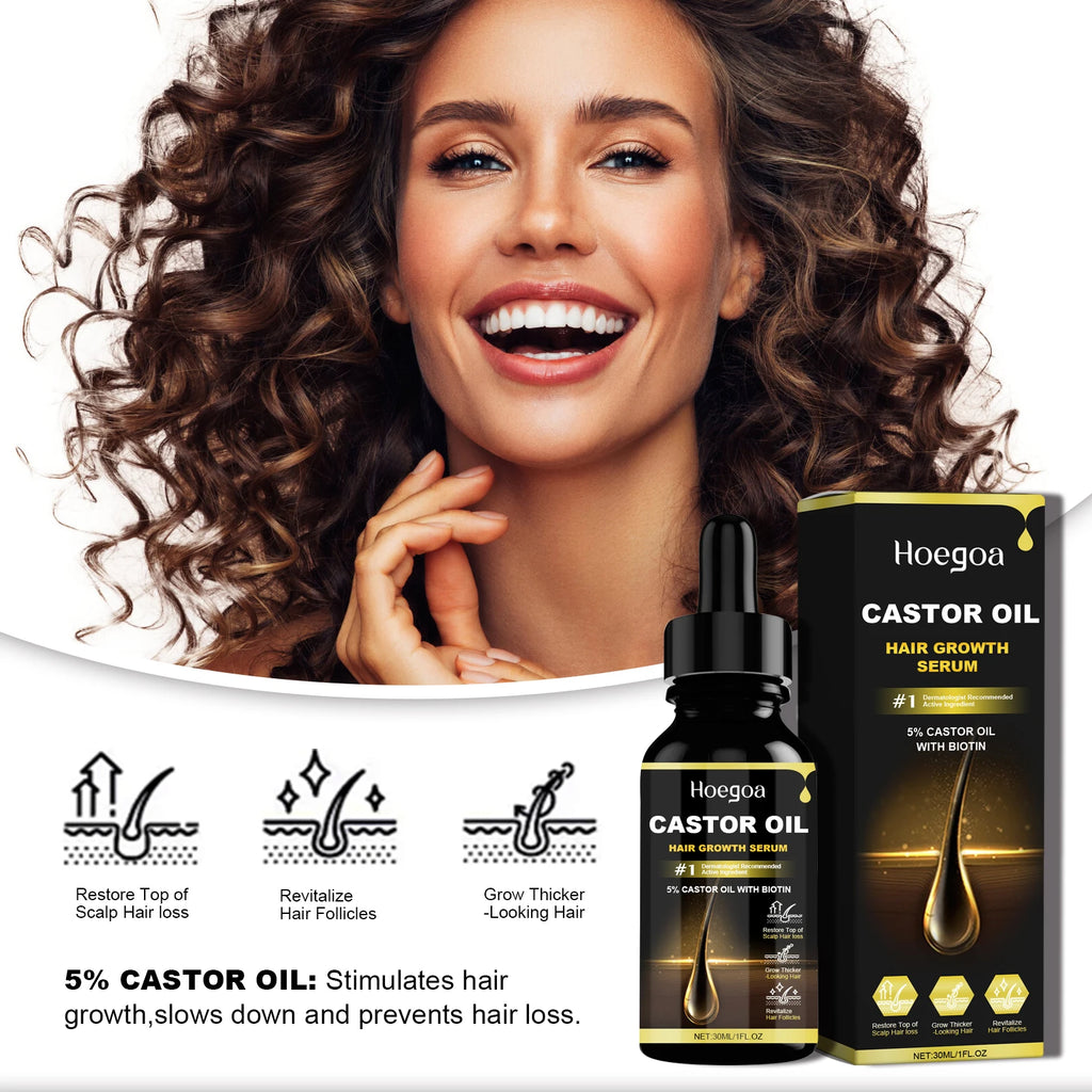 Hoegoa 30ml Castor Oil Hair Thickening Essential Oil Nourish