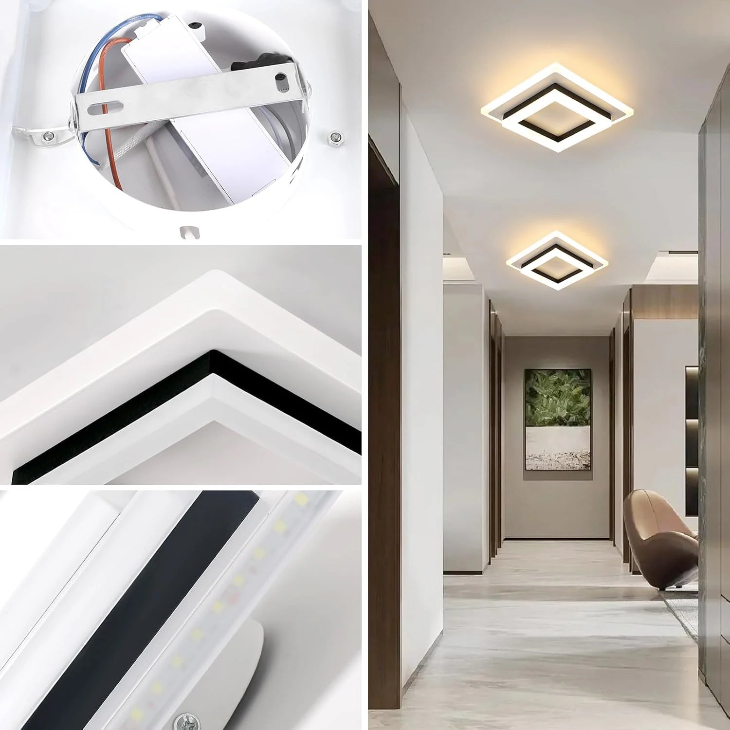 LED Ceiling Light, 24W Modern Ceiling Lamp for Bedroom 3000K - Multi Shop24