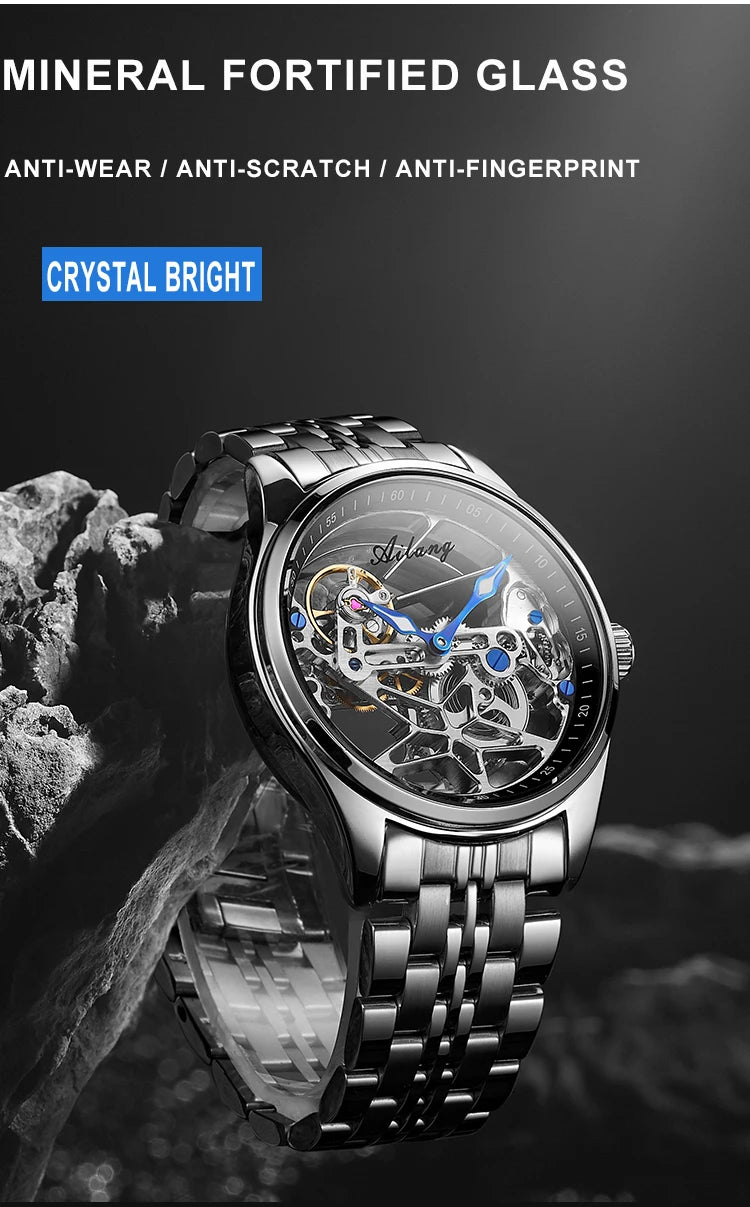 AILANG Fashion Skeleton Mechanical Watch Top Brand Luxury Men's Multi Shop24