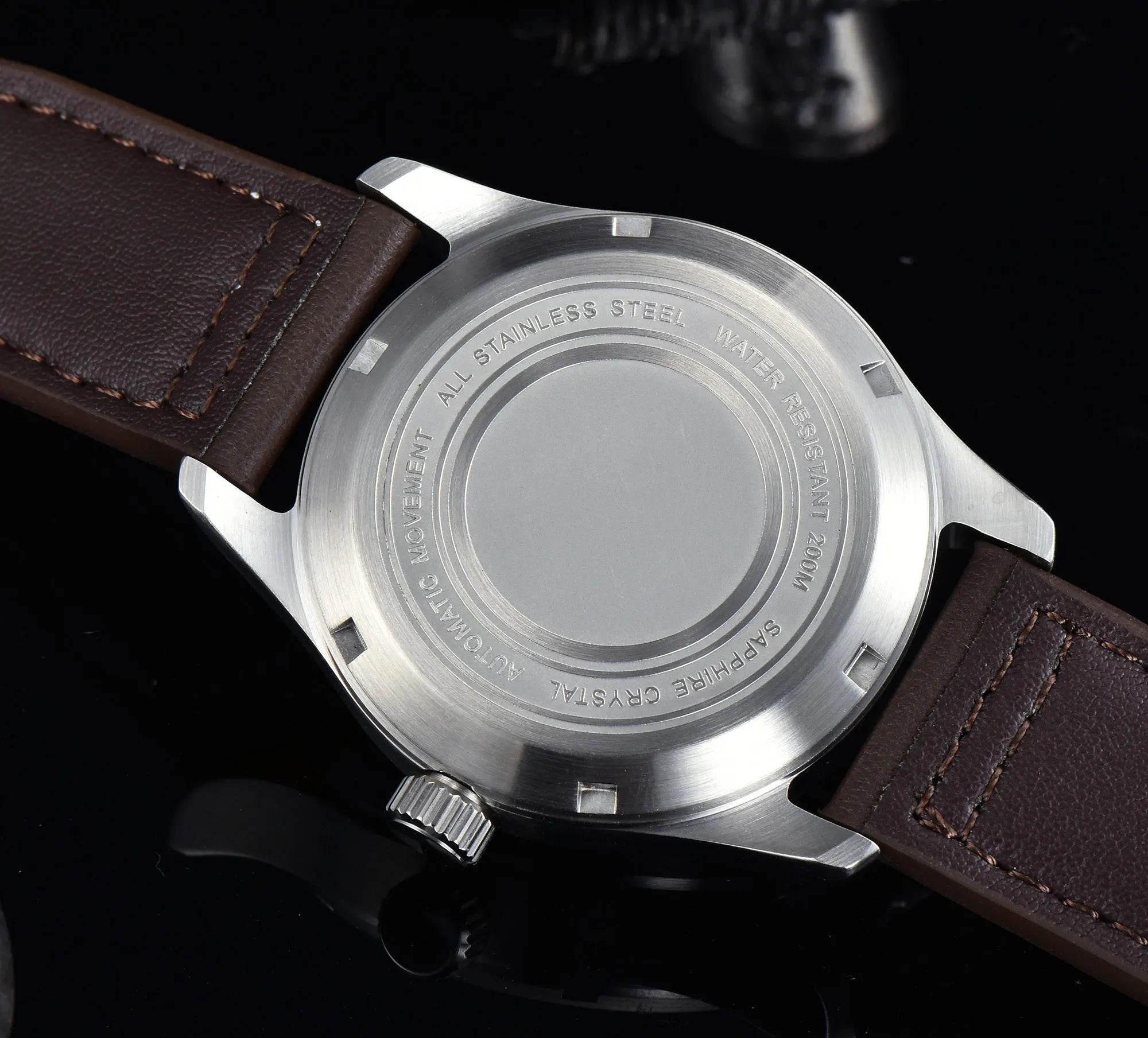 Tandorio 39mm 20BAR Dive Pilot Men's Automatic Steel Watch Multi Shop24