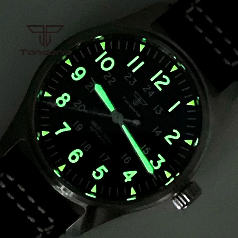 Tandorio 39mm 20BAR Dive Pilot Men's Automatic Steel Watch Multi Shop24