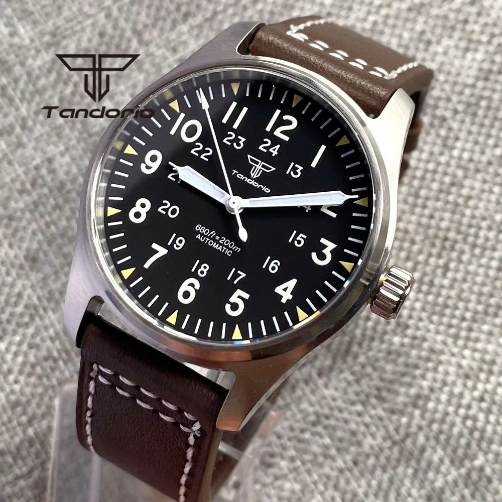 Tandorio 39mm 20BAR Dive Pilot Men's Automatic Steel Watch Multi Shop24