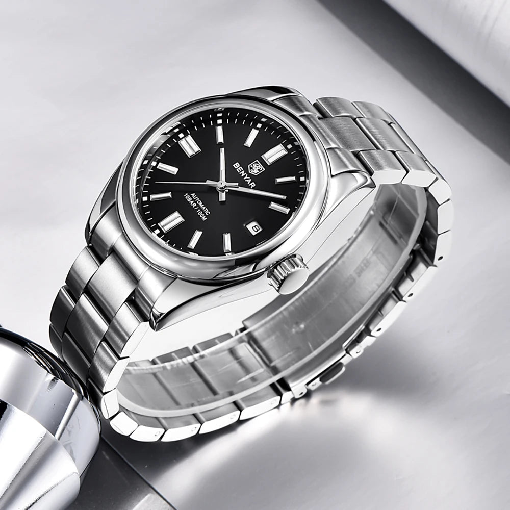 BENYAR New Luxury Automatic Watch 10Bar Waterproof Stainless Steel Men Multi Shop24