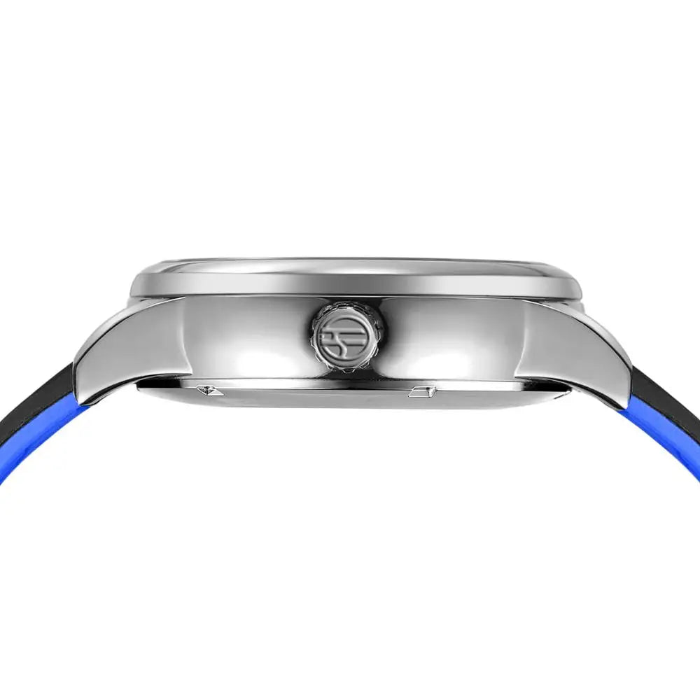 Wristwatch Blue White Dial Automatic Transparent Mechanical Watch Multi Shop24