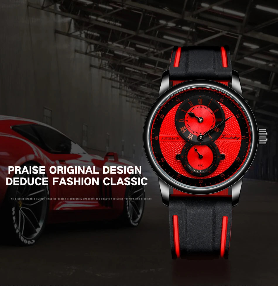 Wristwatch Blue White Dial Automatic Transparent Mechanical Watch Multi Shop24