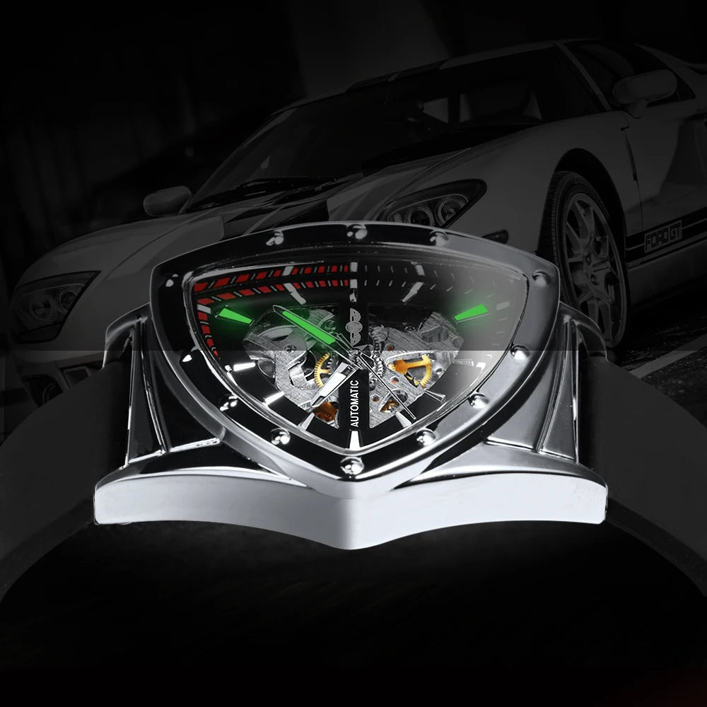 WINNER Sports Triangle Skeleton Automatic Men Watch Multi Shop24