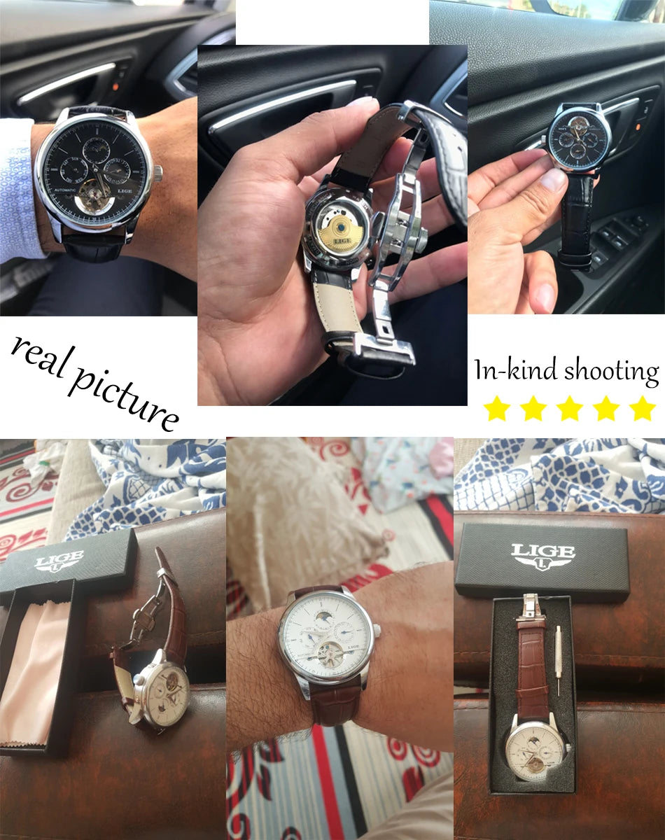 LIGE Brand Classic Mens Retro Watches Automatic Mechanical Watch Multi Shop24