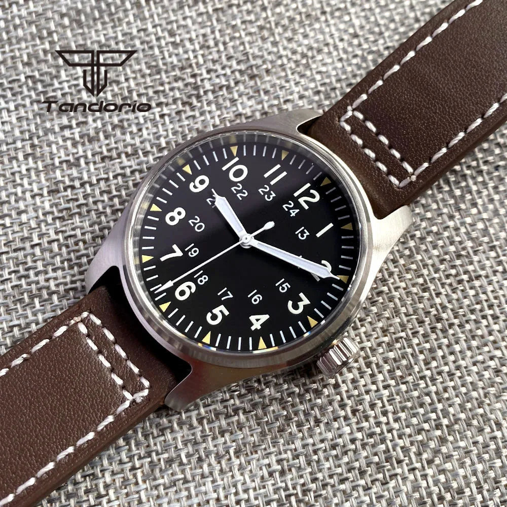 Tandorio 39mm 20BAR Dive Pilot Men's Automatic Steel Watch Multi Shop24