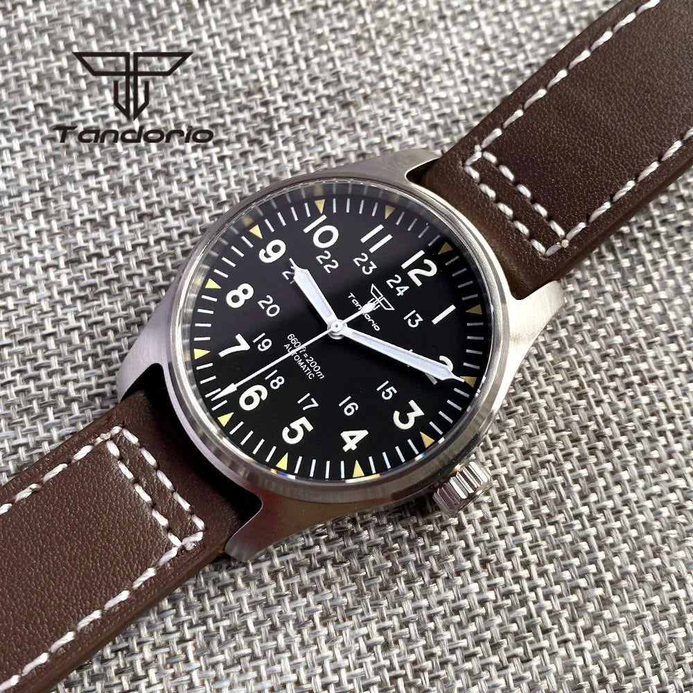 Tandorio 39mm 20BAR Dive Pilot Men's Automatic Steel Watch Multi Shop24