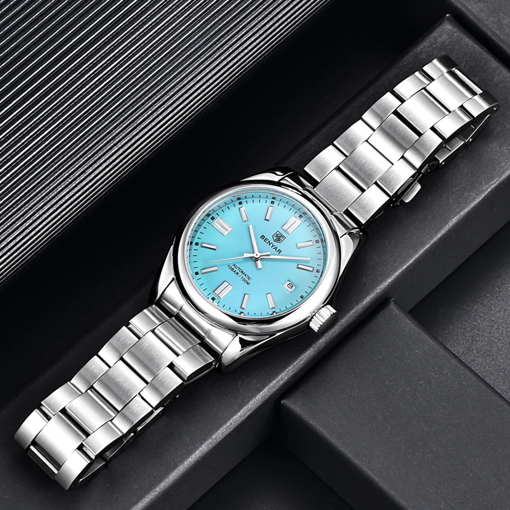 BENYAR New Luxury Automatic Watch 10Bar Waterproof Stainless Steel Men Multi Shop24