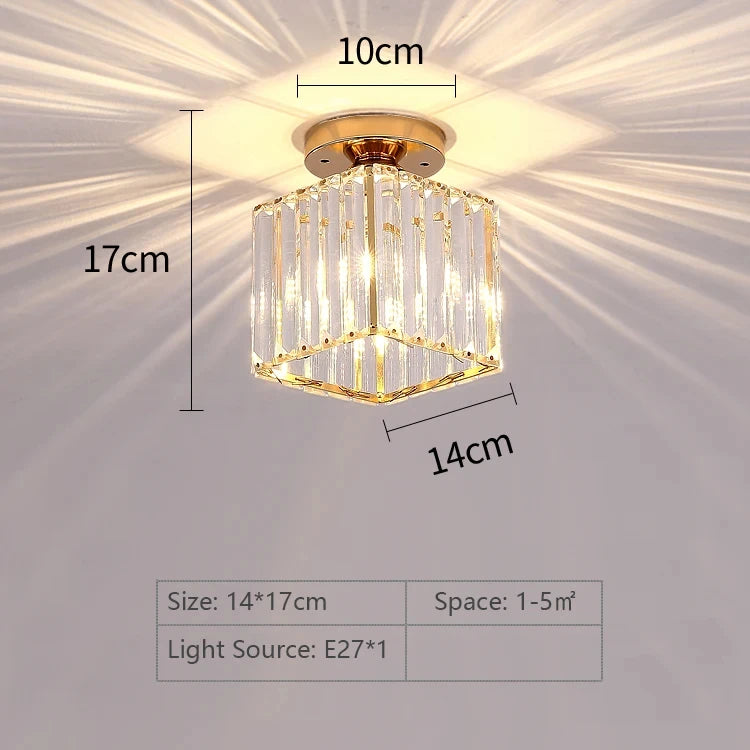 Crystal Ceiling Light Corridor Channel Ceiling Lamp Luxur Balcony Aisle Lamp - Multi Shop24