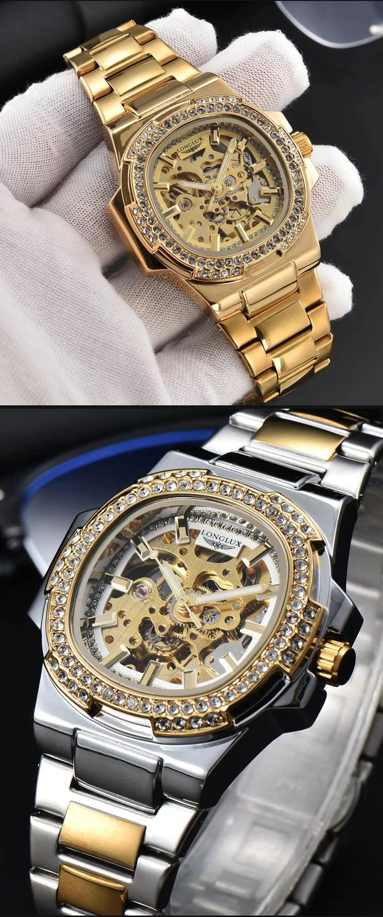 LONGLUX automatic man watch luxury stainless steel Multi Shop24