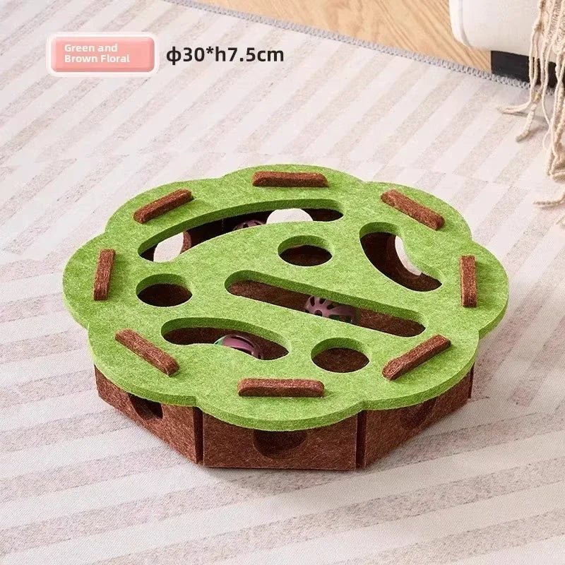 Cat Puzzle Toy Felt Puzzle Box Cat Exercise Toy With Ball Multi Shop24