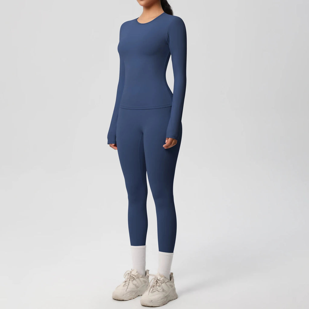 2 PCS Sportswear Yoga Set Gym Clothes Yoga Suits For Women Fitness Set Tracksuits Sports Long Sleeve Crop Top Gym Leggings MultiShop24