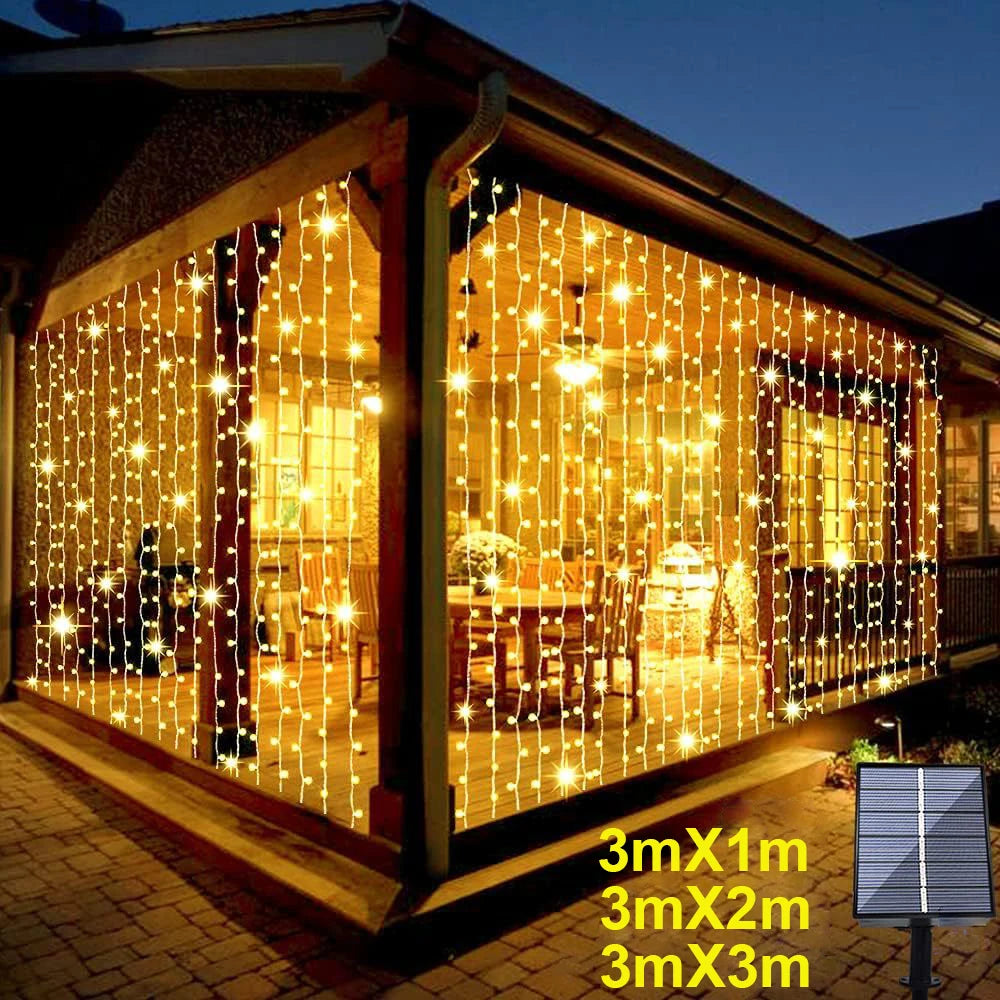 Solar LED Curtain Light Outdoor Garland Solar Fairy String Light - Multi Shop24