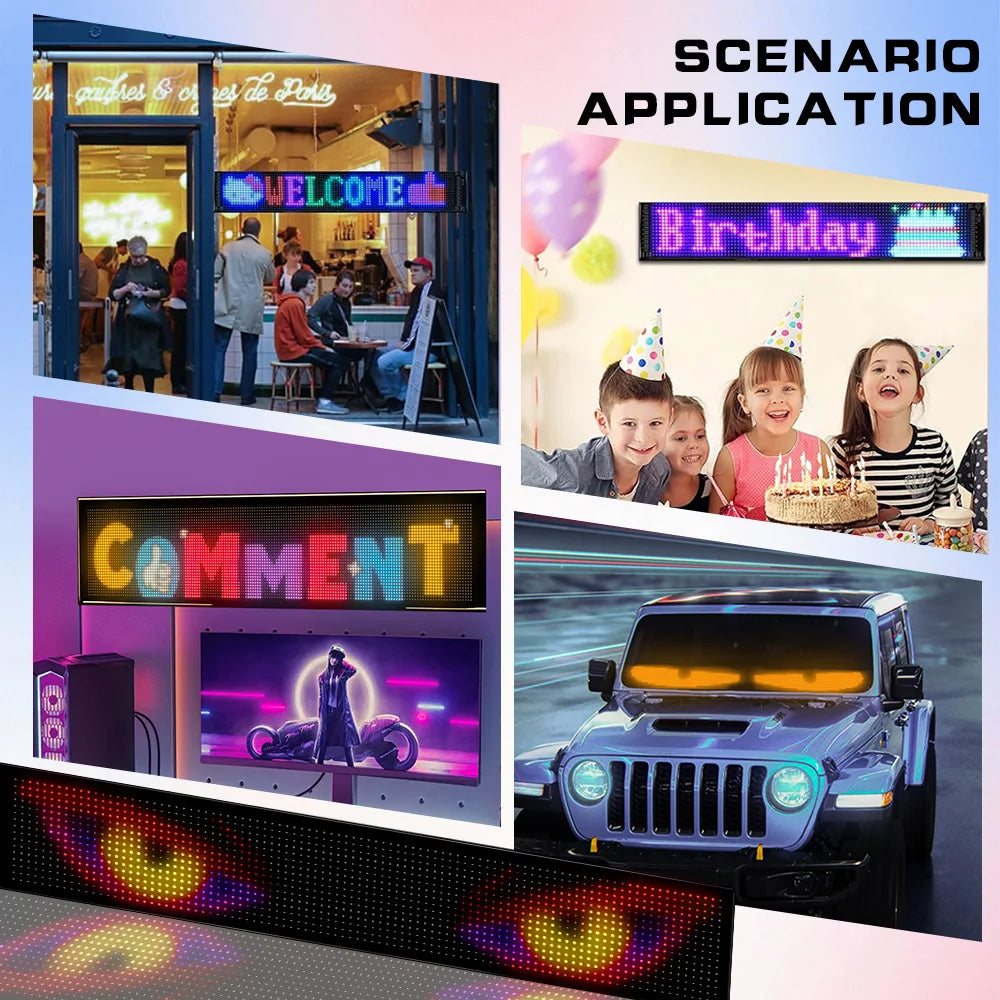 LED Flexible Screen Car Sign for Truck Eyes RGB LED Matrix Pixel Panel - Multi Shop24