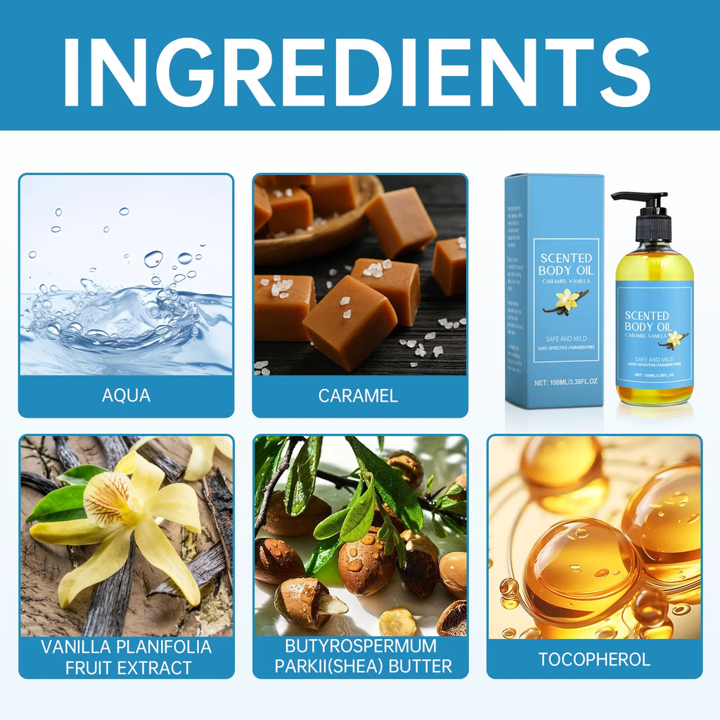 Stress Relief Vanilla Massage Oil - Deeply moisturizes, soothes muscles