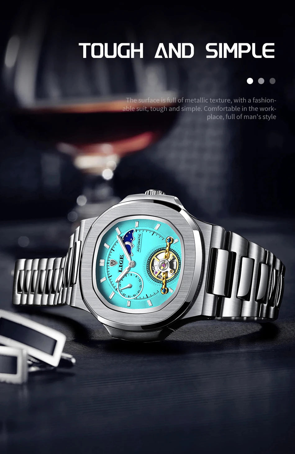 LIGE 2024 Automatic Mens Watch Fashion Stainless Steel Luxury Watches Men Multi Shop24