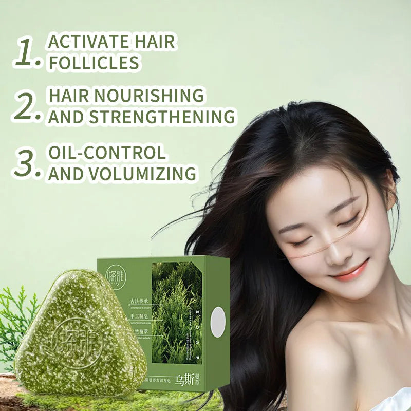 Natural Herbal Shampoo Soap Usman Grass Handmade Soap Hair Nourishing