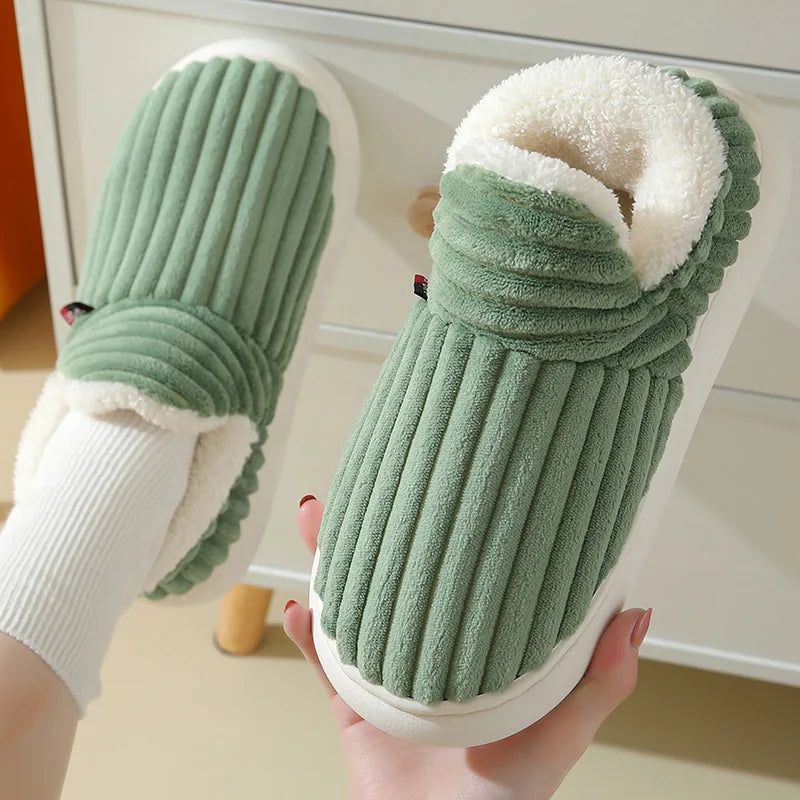 Evshine Soft Sole Slippers For Women Winter Fashion Women Fur Slippers Fuzzy Plush Men Slippers Warm Furry Women Cotton Shoes MultiShop24