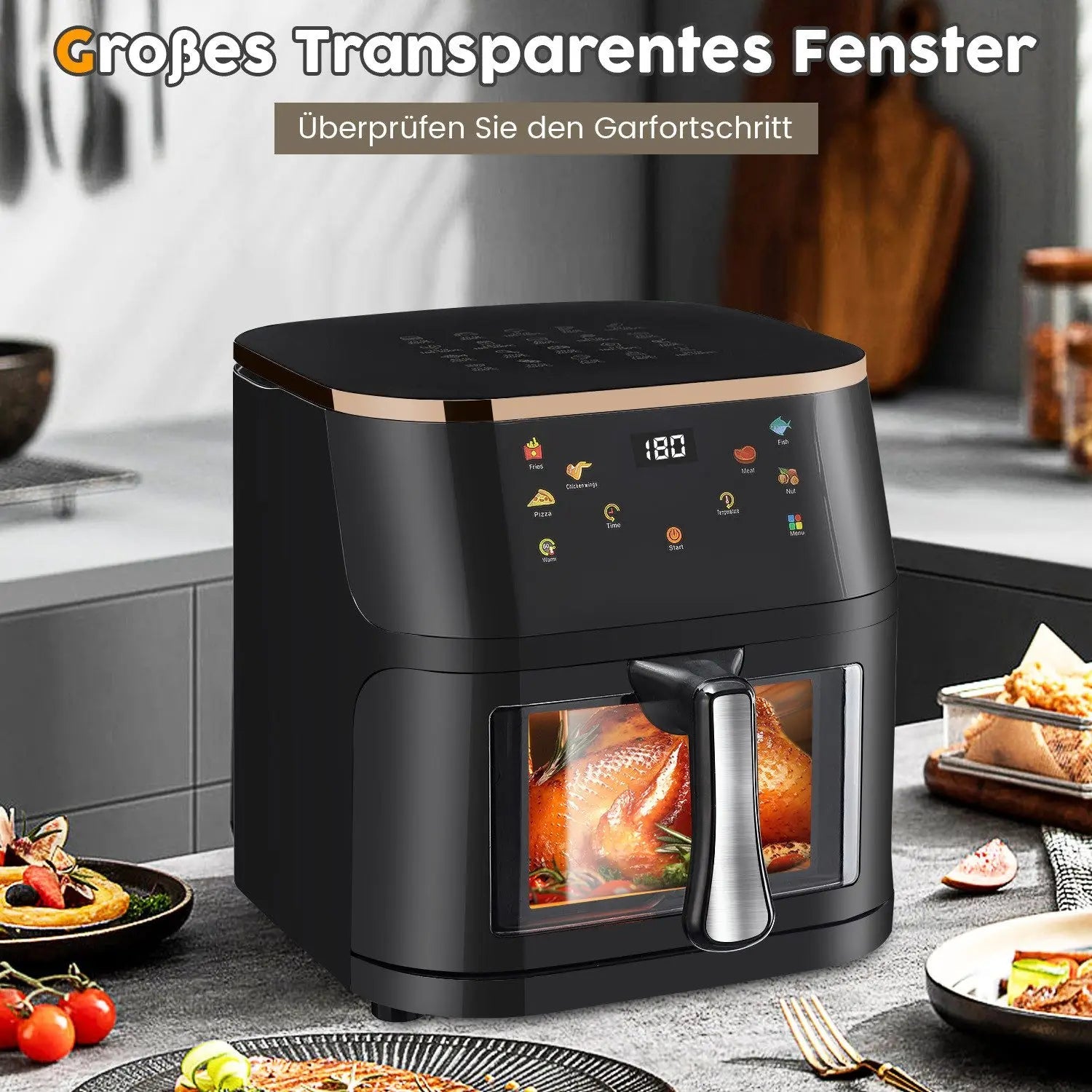 9L Digital Display Air Fryer Toaster Oven Combo with 6 Cooking Presets Oilless Cooker Multi Shop24