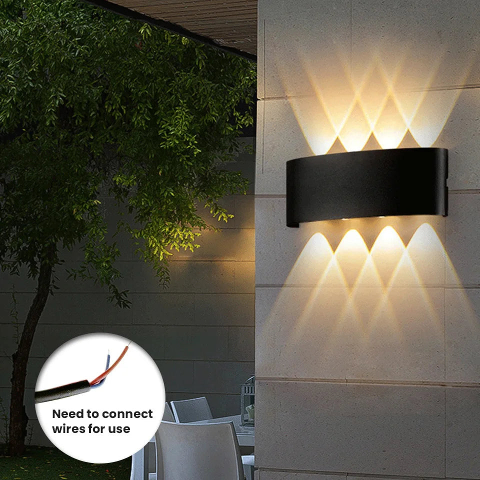 2pcs Outdoor LED Wall Light IP65 Waterproof Garden - Multi Shop24