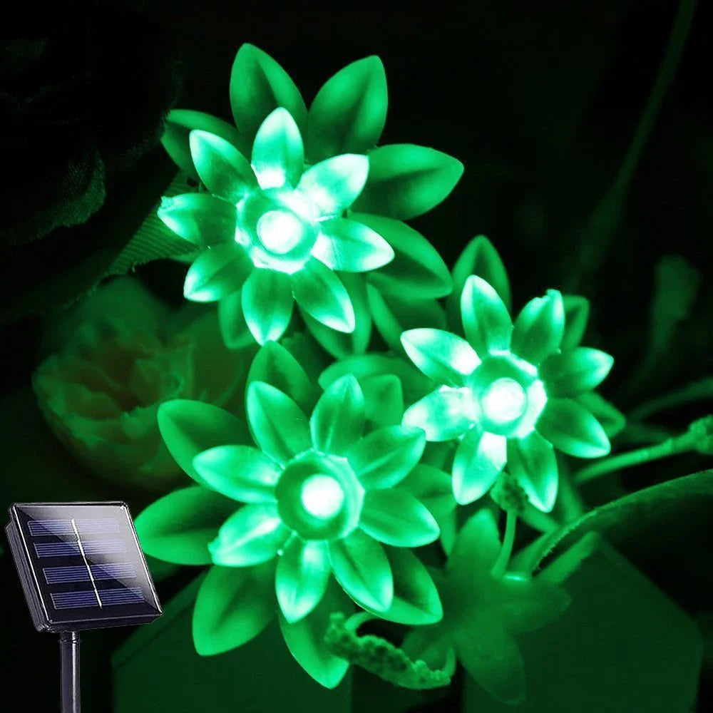 7 Colors Solar String Lights Outdoor  Lotus Flower Lamp 100/50/20LED String - Multi Shop24