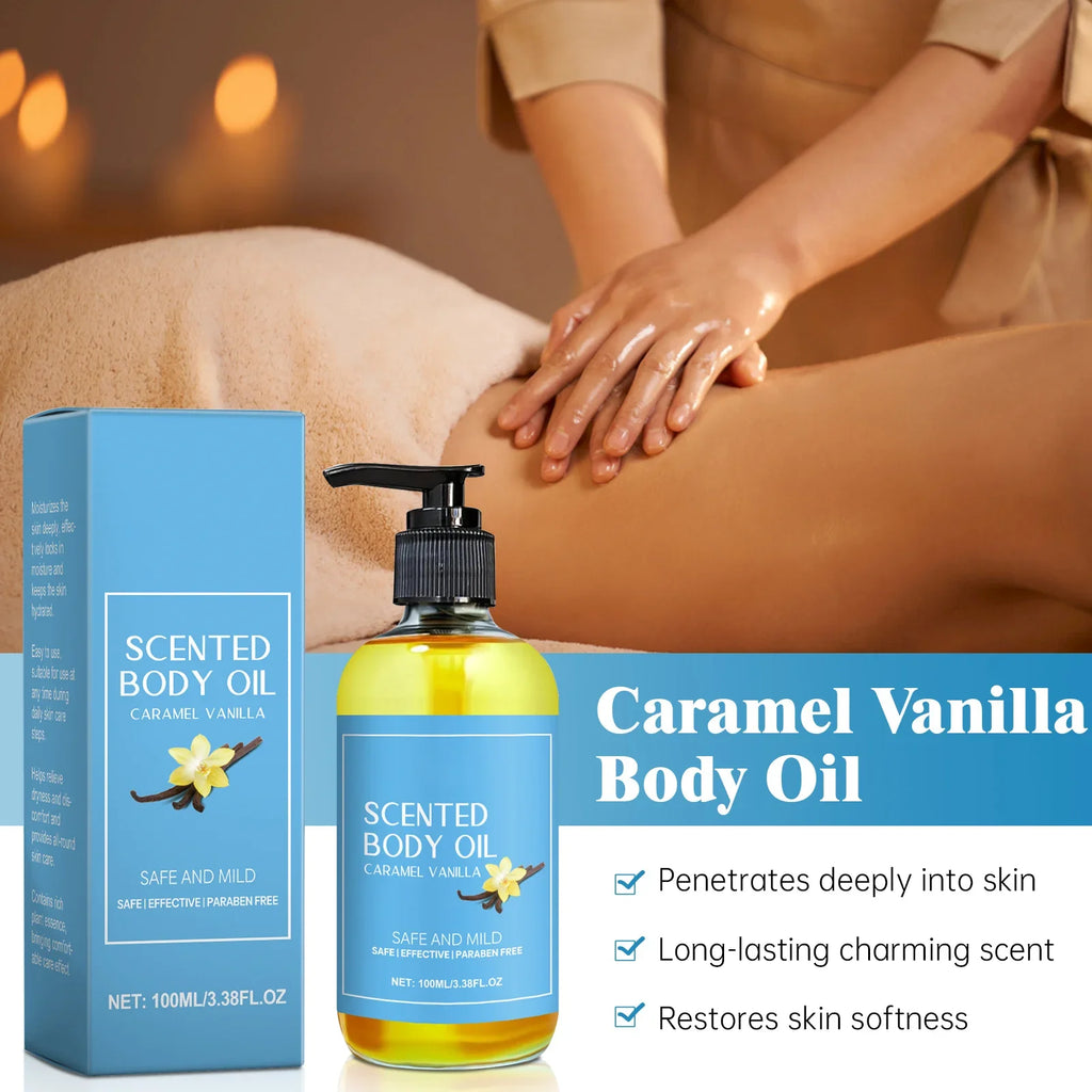 Stress Relief Vanilla Massage Oil - Deeply moisturizes, soothes muscles