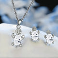 Silver-plated Necklace Earrings Set Ladies Light Luxury Fashion Style