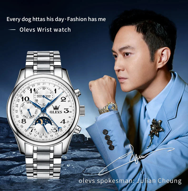 OLEVS 6667 Men's Watch Fashion Number Scale Mechanical Watch For Men Top Multi Shop24