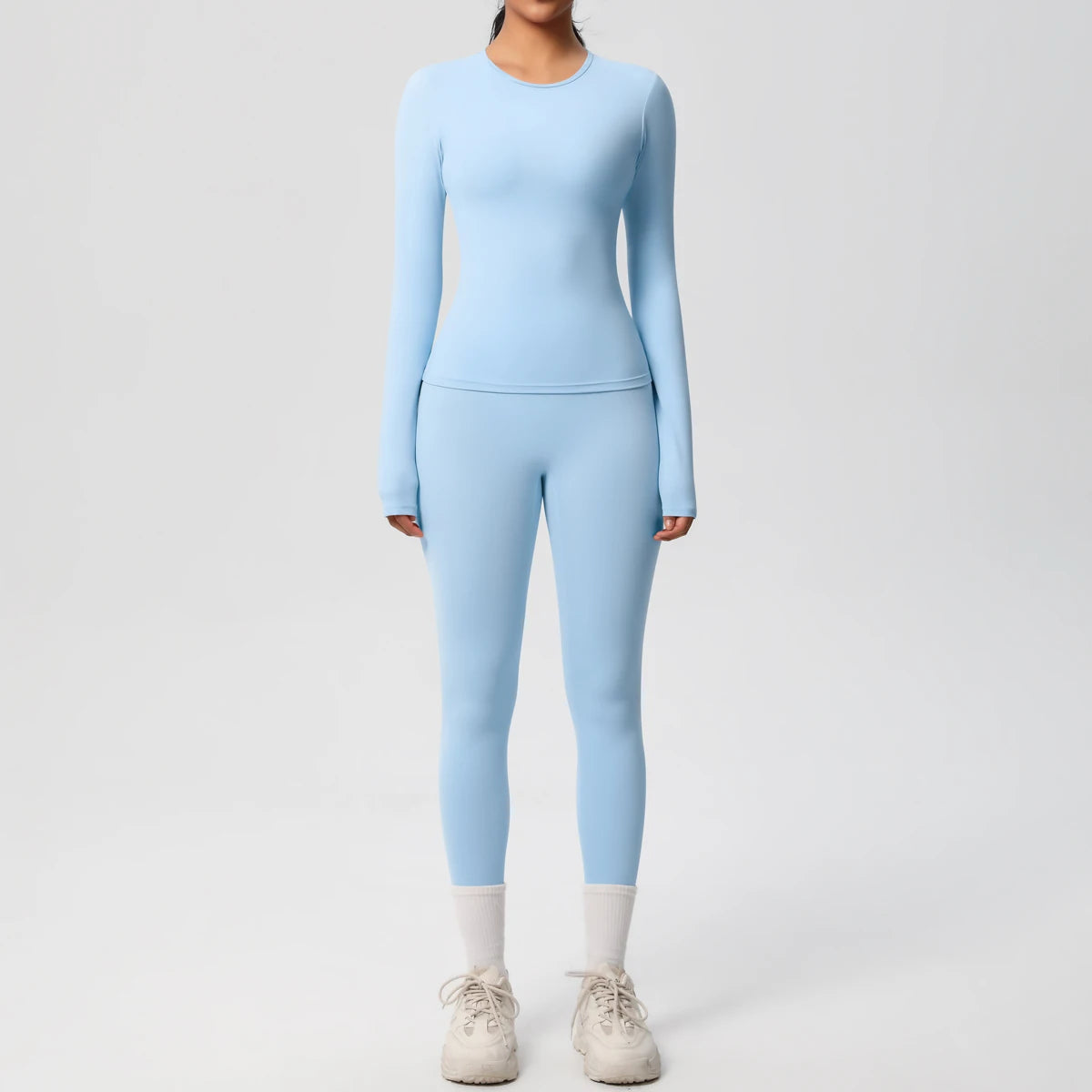 2 PCS Sportswear Yoga Set Gym Clothes Yoga Suits For Women Fitness Set Tracksuits Sports Long Sleeve Crop Top Gym Leggings MultiShop24