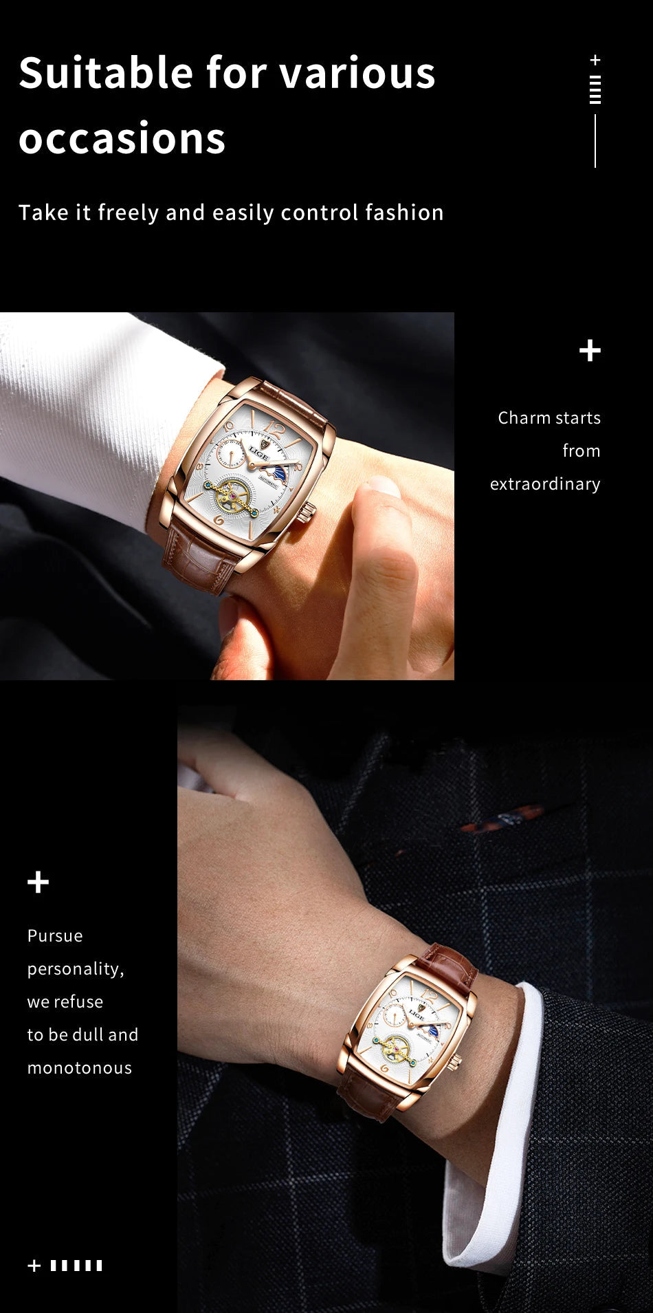 2024 LIGE New Men Watch Automatic Mechanical Watch for Men Multi Shop24