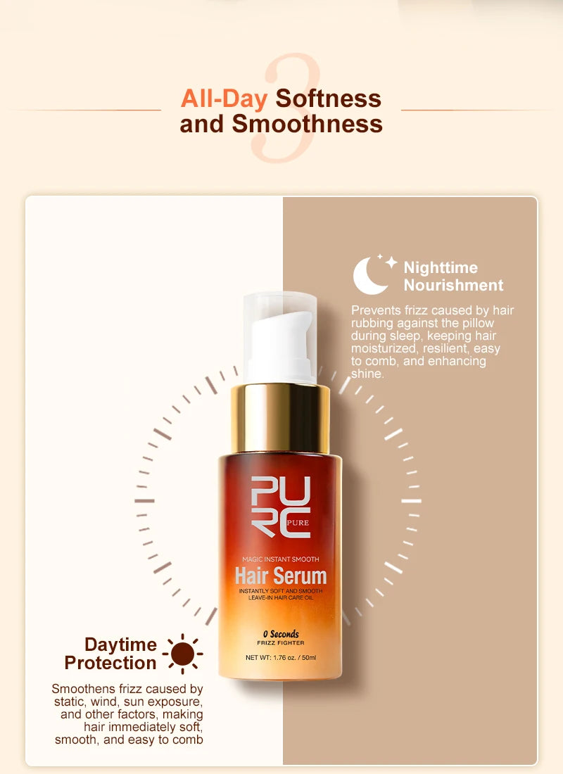 PURC Magic Instant Smooth Hair Serum Nourishing Repair Damaged Leave-In Hair Oil