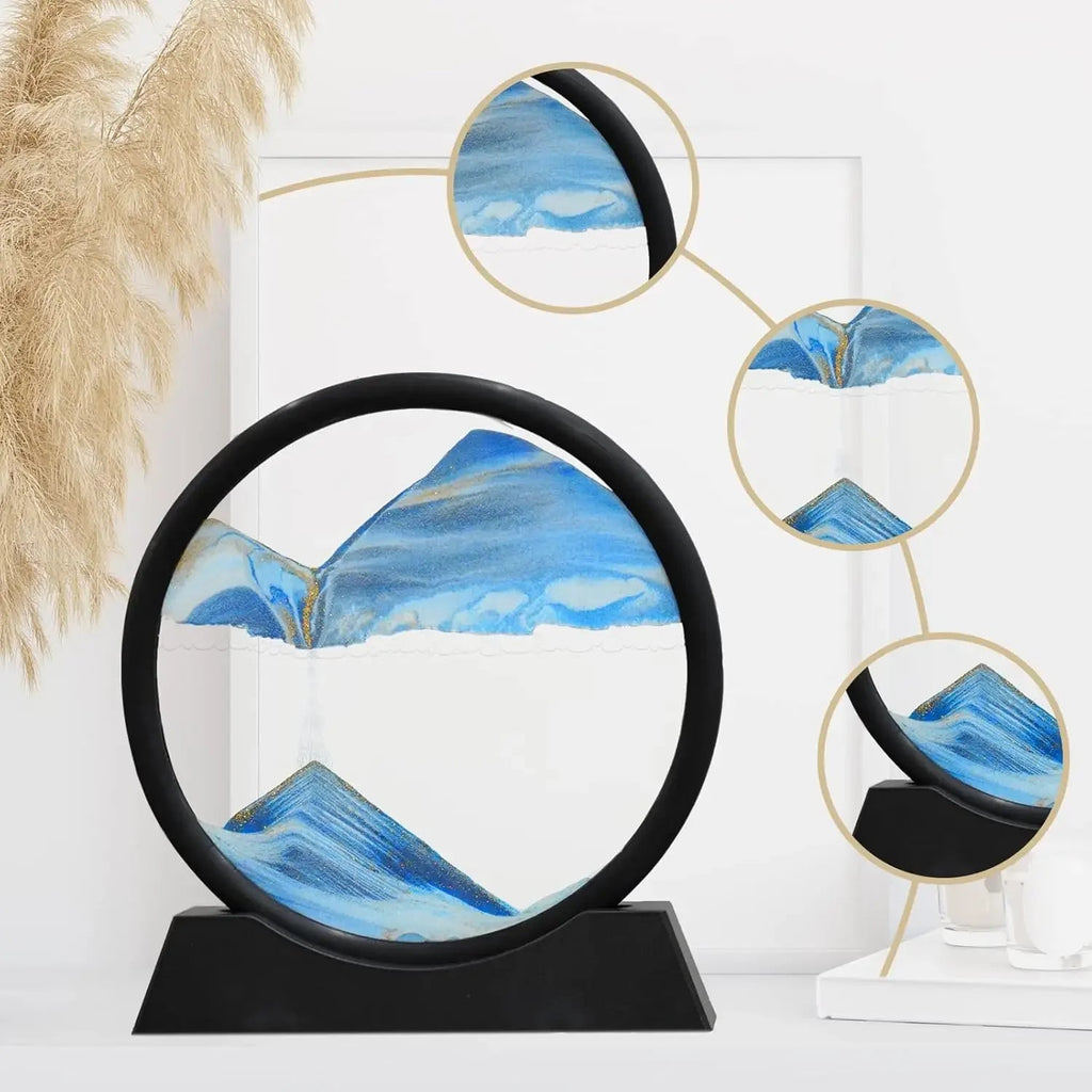 3D Moving Sand Art Picture Round Glass Deep Sea Sandscape Hourglass Multi Shop24