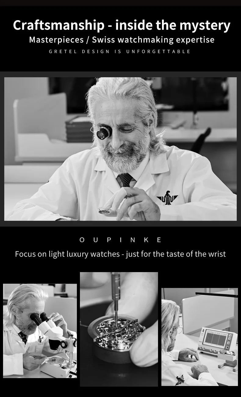 OUPINKE 3173 Original Leather Strap Automatic Hollow Mechanical Wristwatch for Men Multi Shop24