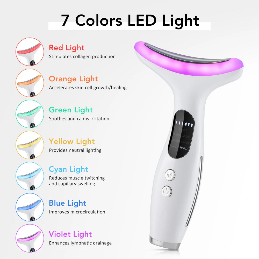 Micro-current Neck & Face Beauty Device LED IPL Skin
