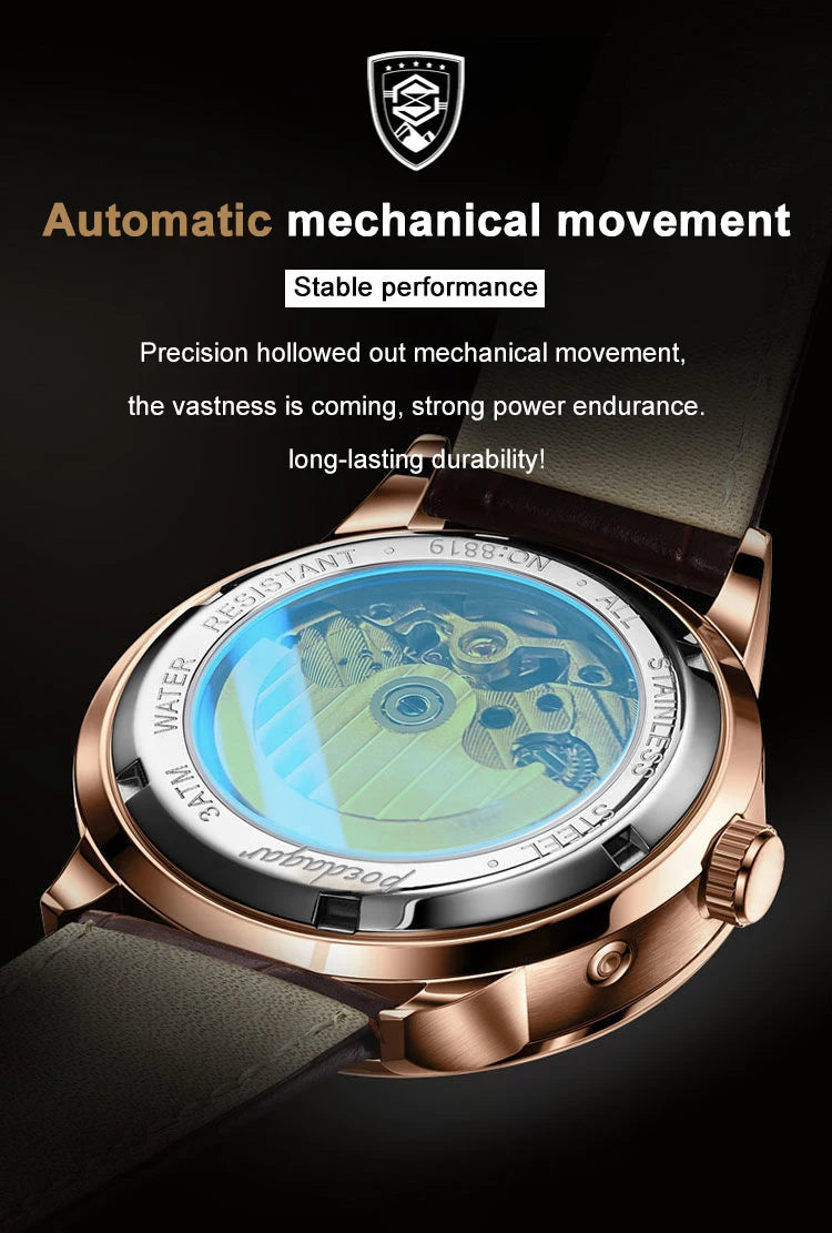 POEDAGAR Luxury Men Wristwatch Waterproof Date Week Automatic Multi Shop24
