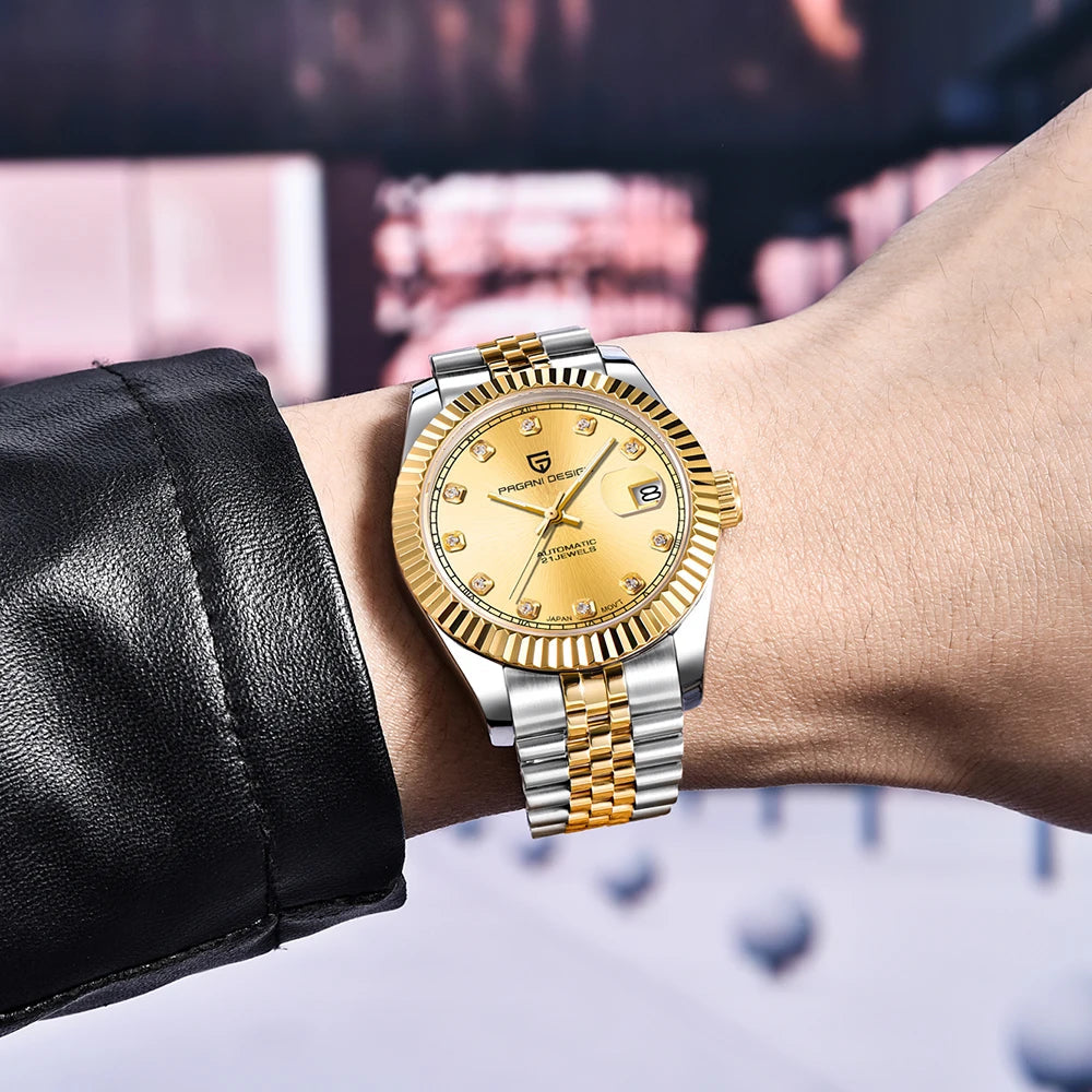 PAGANI DESIGN Business Automatic Watch 100M Waterproof 42MM Stainless Steel Multi Shop24