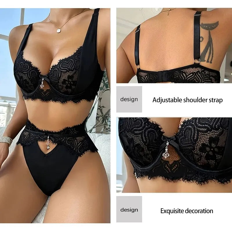 Women's Lace Lingerie Set with Black Lace MultiShop24