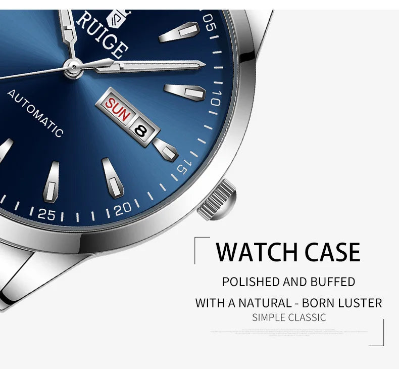 RUIGE Weekly Calendar Men's Fully Automatic Mechanical Watch Multi Shop24