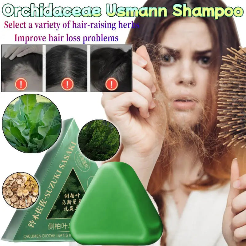 Natural Herbal Shampoo Soap Usman Grass Handmade Soap Hair Nourishing