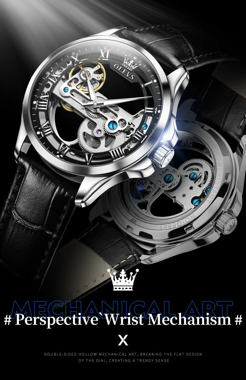 OLEVS 6661 Full Transparant Skelton Flywheel Automatic Multi Shop24