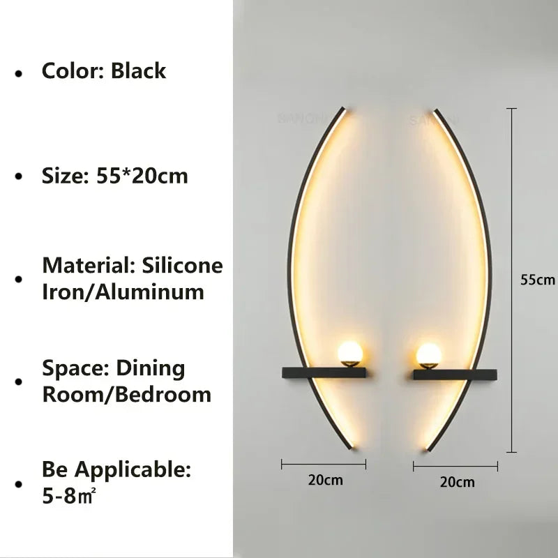 Modern LED Wall Lamp Stripes Wall Sconce for Bedroom Bedside Living Room - Multi Shop24