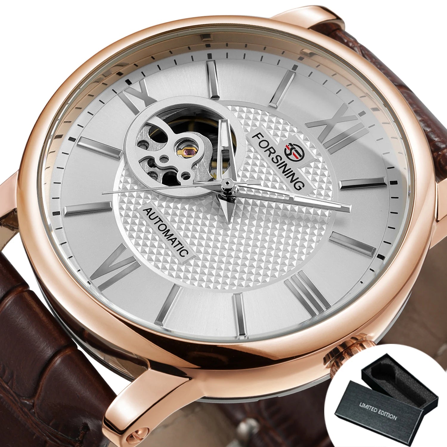 Forsining Fashion Skeleton Mechanical Watch for Men Green Multi Shop24