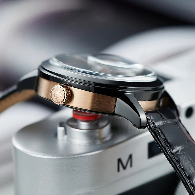 OBLVLO Luxury Retro 45mm Dial Skeleton Automatic Watches For Men Multi Shop24