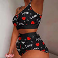 2 Pieces Set Women's Pajama Shorts Suit Multiple Print Underwear Sexy Lingerie Camisoles Tanks Nighty Ladies Loungewear Homewear Multi Shop24
