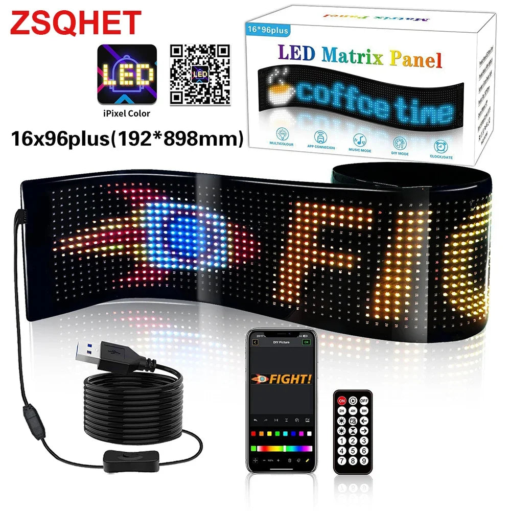 LED Flexible Screen Car Sign for Truck Eyes RGB LED Matrix Pixel Panel - Multi Shop24